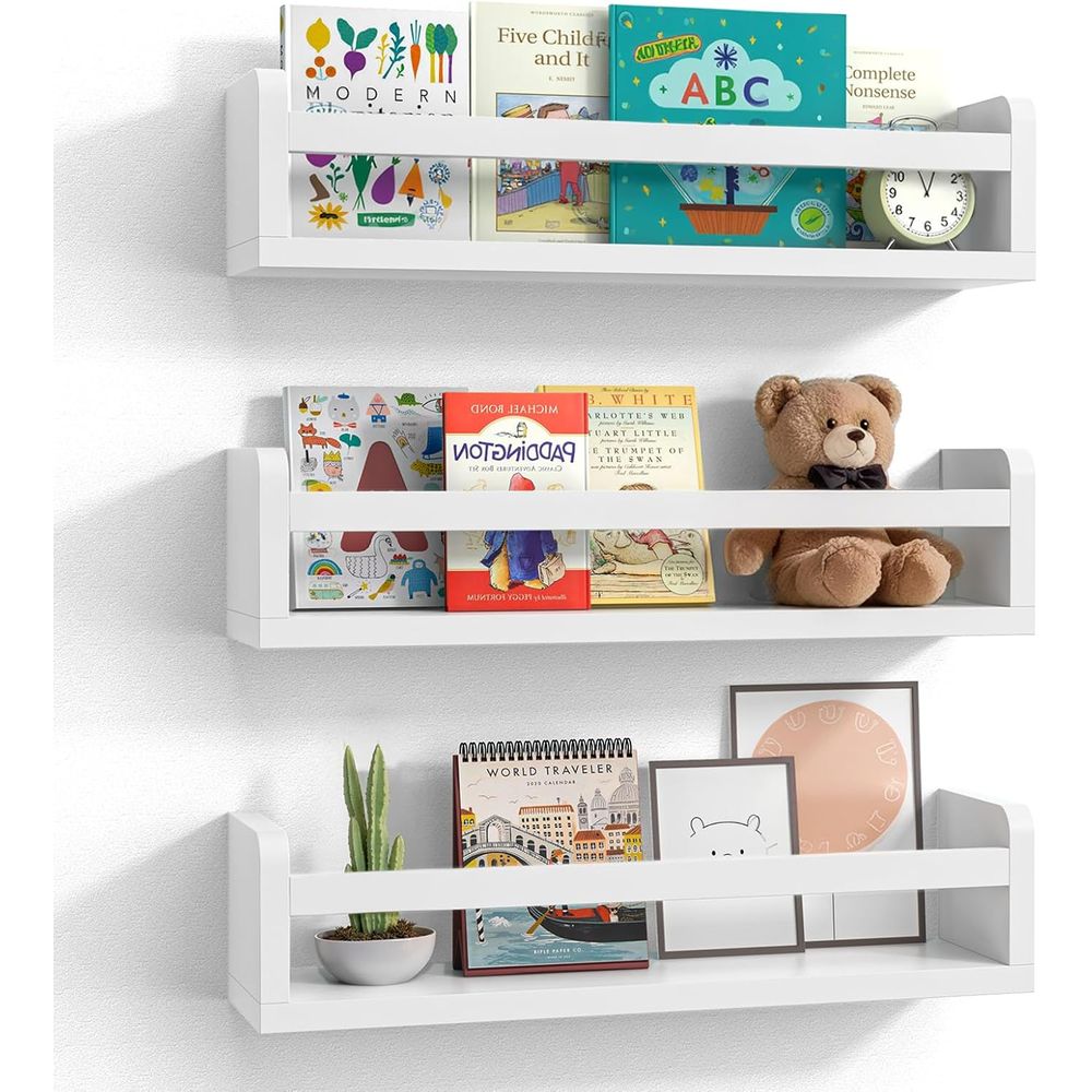 Baby Nursery Bookshelf - Biały drewniany zestaw regałów na książki