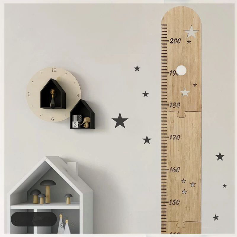 Baby Nursery Decals - 5 arkuszy Nordic drewniane wykres do