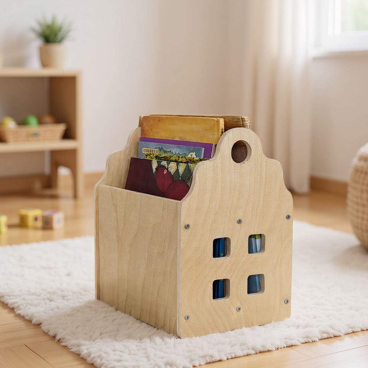 Baby Nursery Bookshelf - Regał na książki dla malucha, dwustronny,