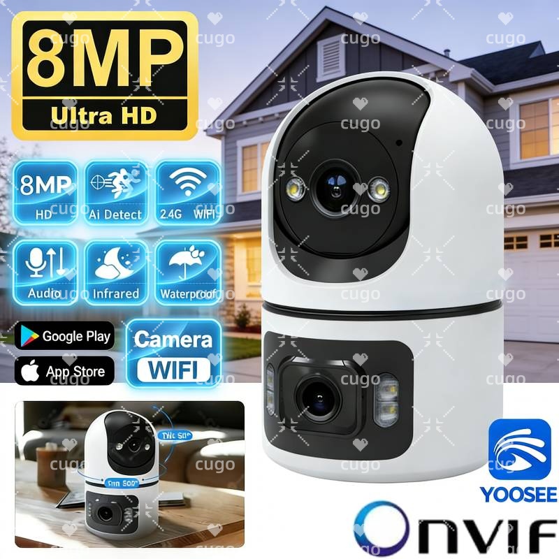 Baby Monitor Split Screen - Kamera IP WiFi 8MP z podwójnym