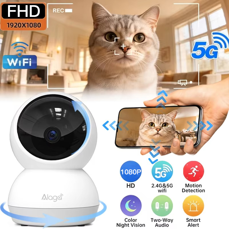 Baby Monitor Split Screen - Inteligentna kamera bezpieczeństwa WiFi, dwuzakresowa 5G/2.4GHz,