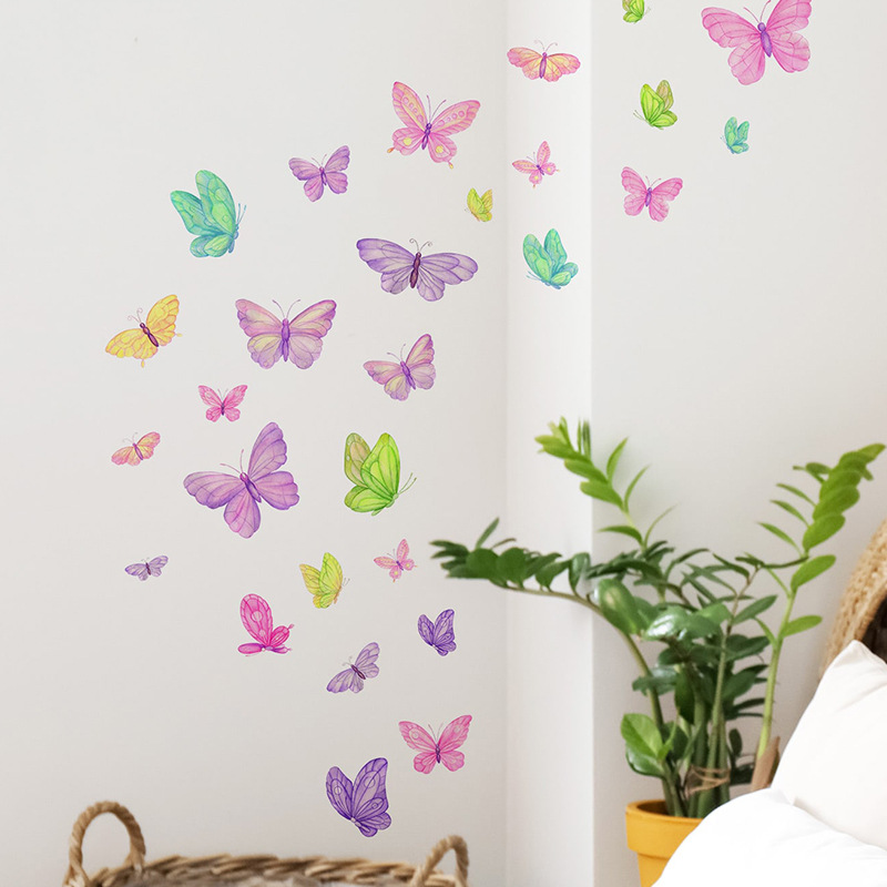 Baby Nursery Decals - Romantyczny motyl Naklejki ścienne Kreatywny wystrój