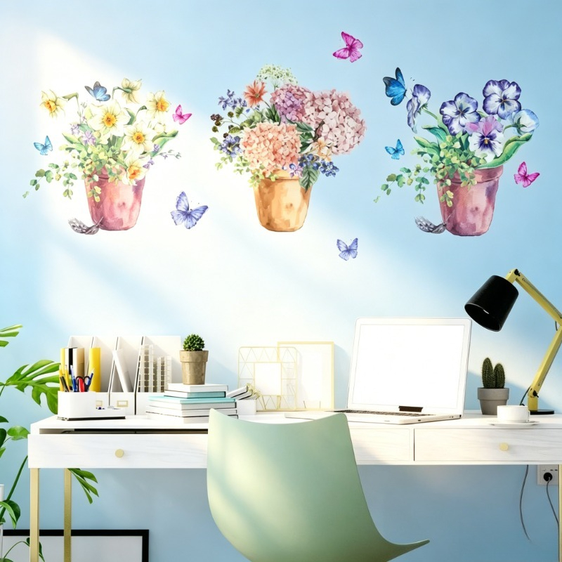 Wall Decal Nursery - Naklejki ścienne z hortensjami pastelowymi i