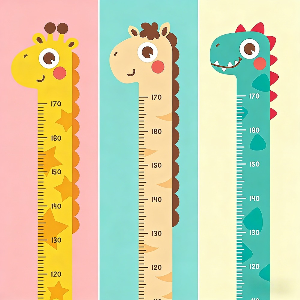 Baby Nursery Decals - Urocze naklejki z kreskówkowymi miernikami wysokości: