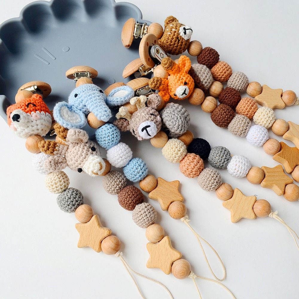 Baby Nursery Hospital - Dziecko drewniane smoczek z klipsem drewno