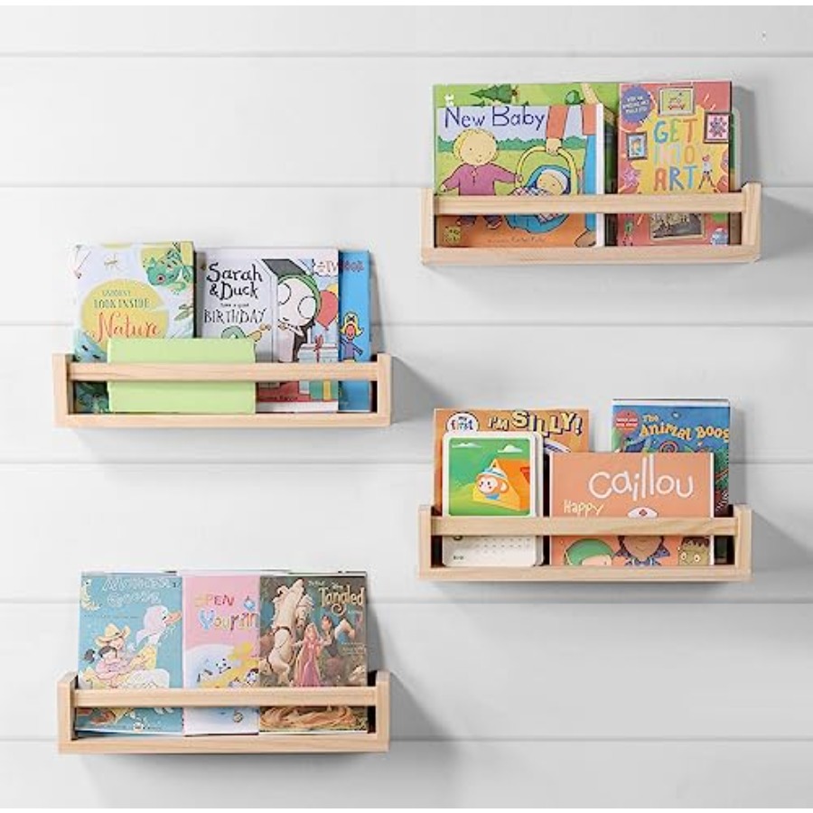 Baby Nursery Bookshelf - Zestaw 4 półek do pokoju dziecięcego,