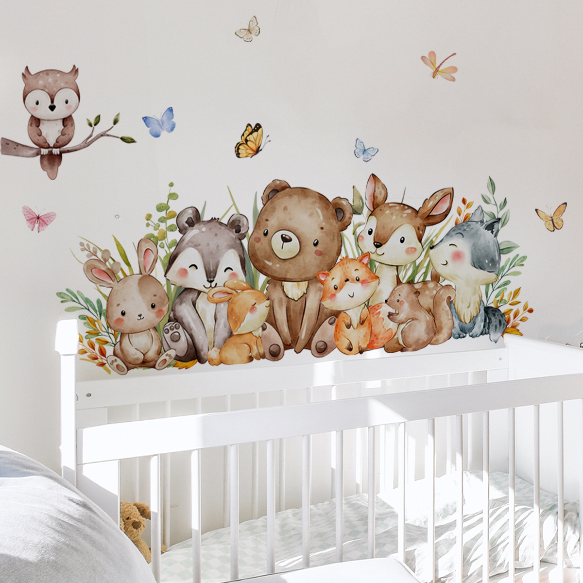 Baby Nursery Jungle Wallpaper - Naklejka ścienna z motywem zwierząt z