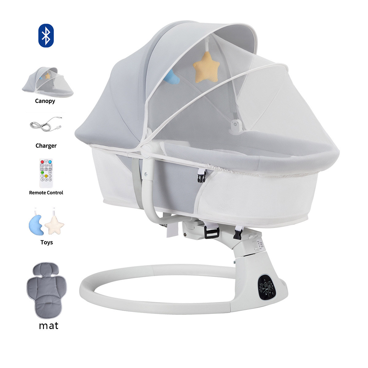 Baby Nursery Rocking Chair - Fotel bujany dla niemowląt, wielofunkcyjna elektryczna