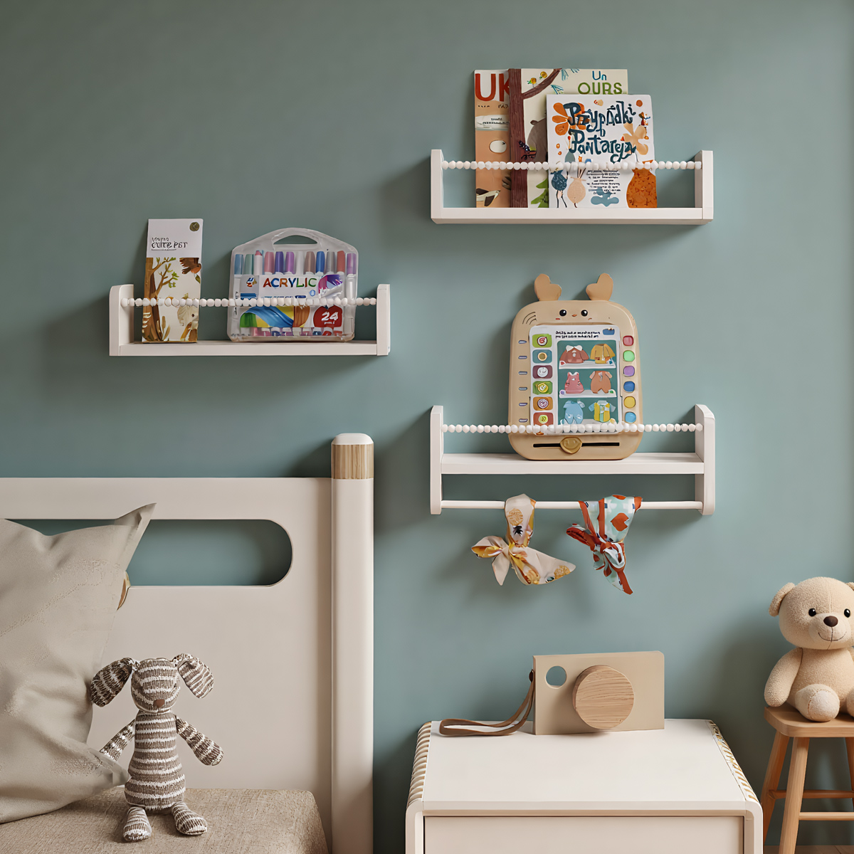 Baby Nursery Bookshelf - Półki wiszące na książki do pokoju