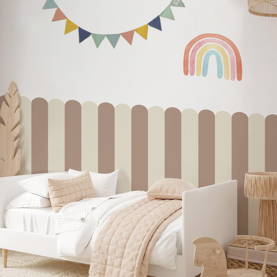 Wall Decal Nursery - Wielokolorowa pionowa tapeta w paski Łuk