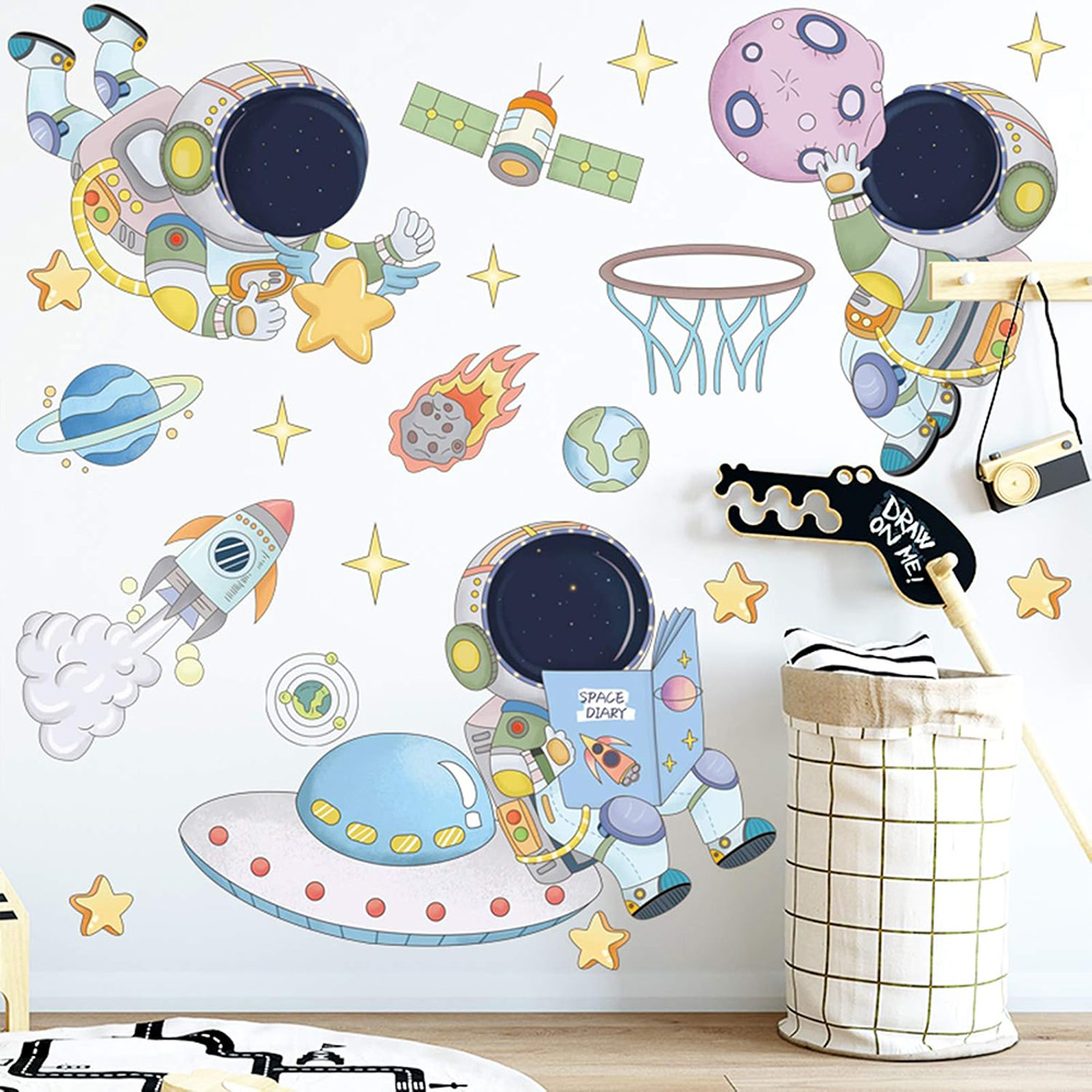 Baby Nursery Decals - Naklejki Ścienne Astronauta Planeta Kosmos Pokój