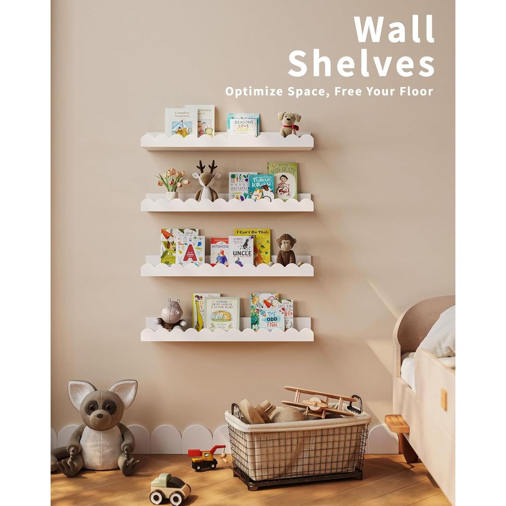 4 sztuki białych półek wiszący – Baby Nursery Bookshelf recenzja i cena
