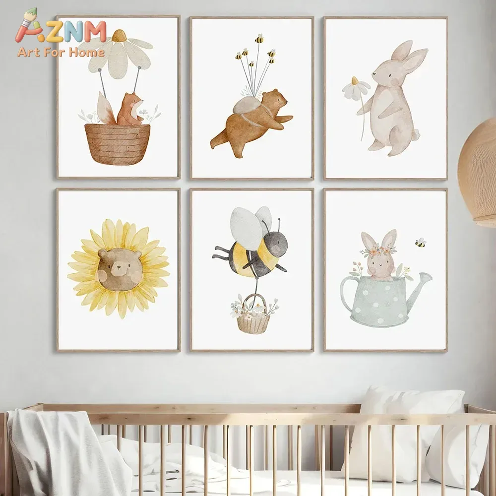 AZNM Akwarelowy Niedźwiedź Lis – Baby Nursery Kids recenzja i cena