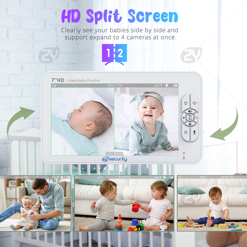 7,0-calowa niania wideo HD z d – Baby Monitor Split Screen recenzja i cena