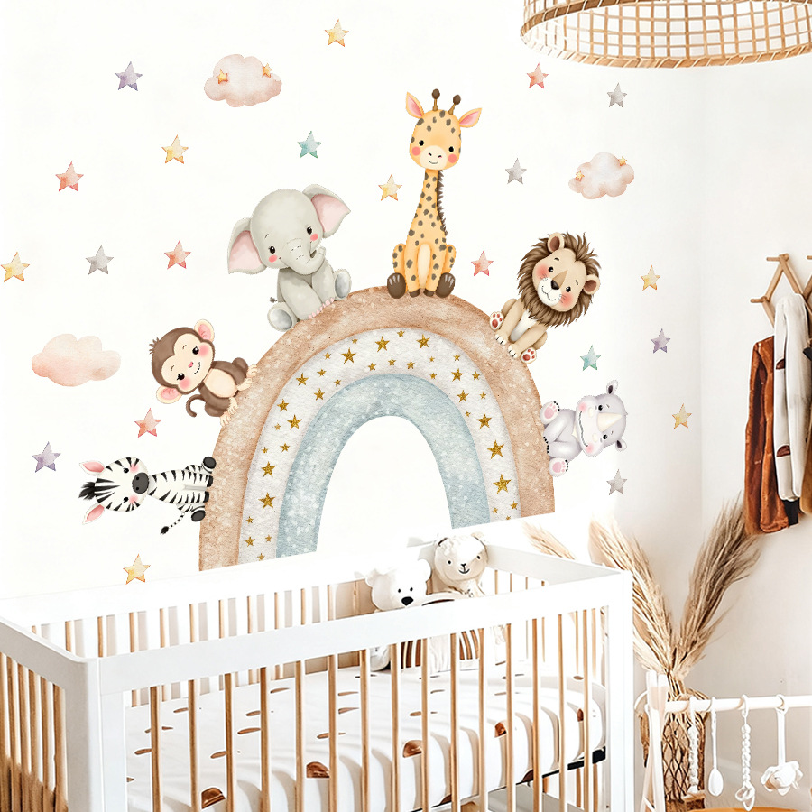 Naklejki ścienne ze zwierzętam – Baby Nursery Jungle Wallpaper recenzja i cena