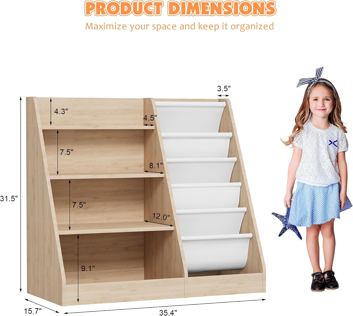 4-poziomowy drewniany regał na – Baby Nursery Bookshelf recenzja i cena
