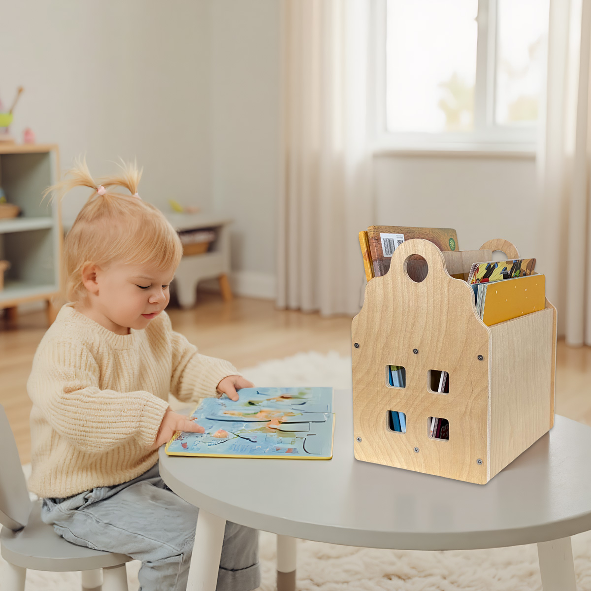 Regał na książki dla malucha,  – Baby Nursery Bookshelf recenzja i cena