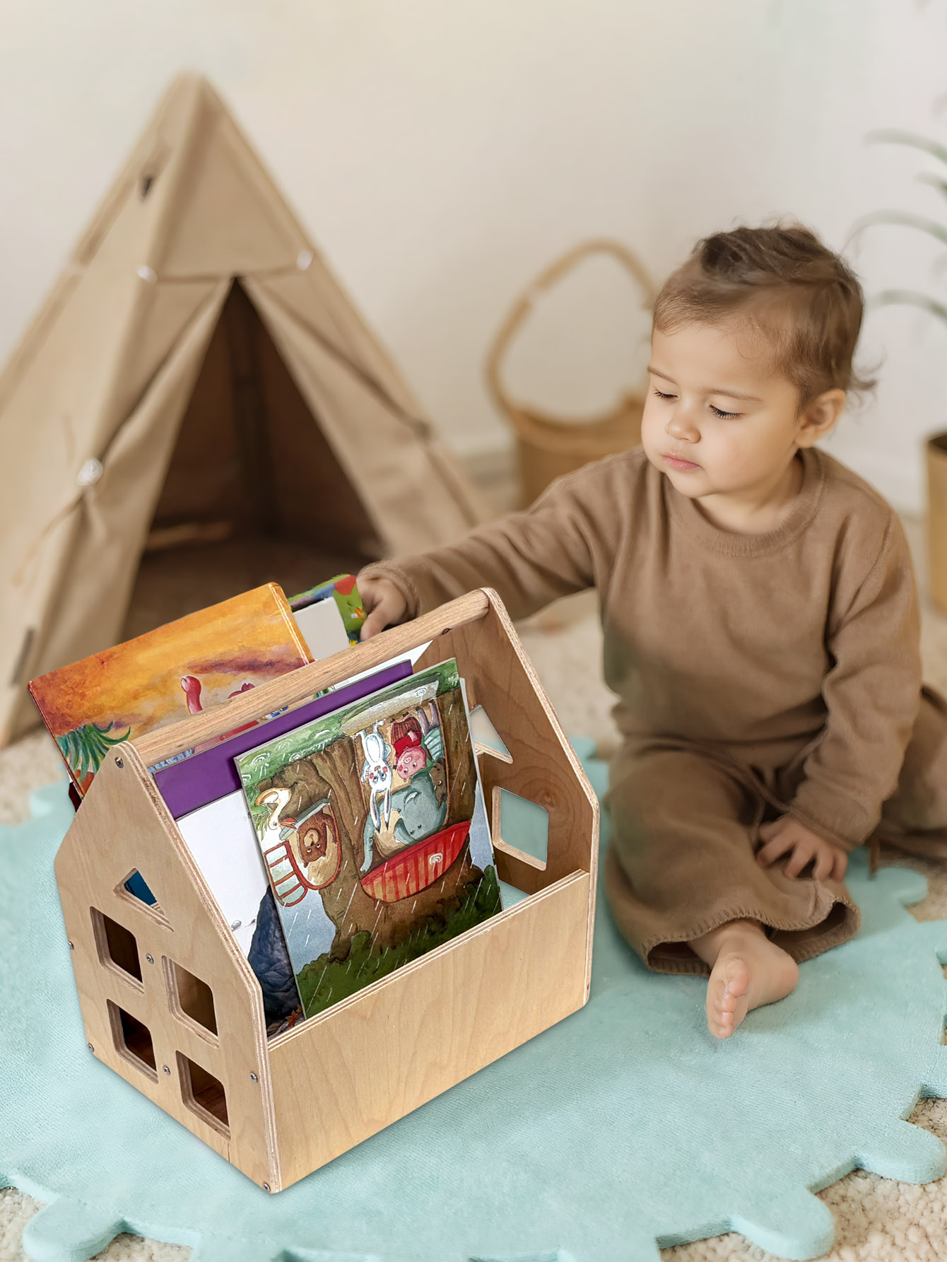 Regał na książki dla malucha,  – Baby Nursery Bookshelf recenzja i cena
