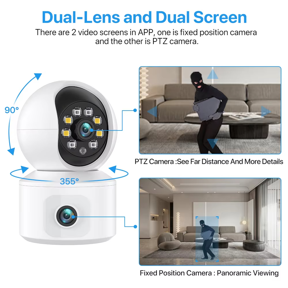 Kamera IP WiFi 6MP iCsee z pod – Baby Monitor Split Screen recenzja i cena