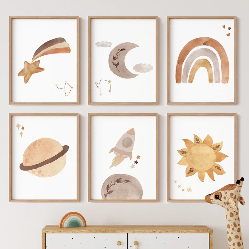 Plakaty na płótnie z tęczą w s – Baby Nursery Murals recenzja i cena