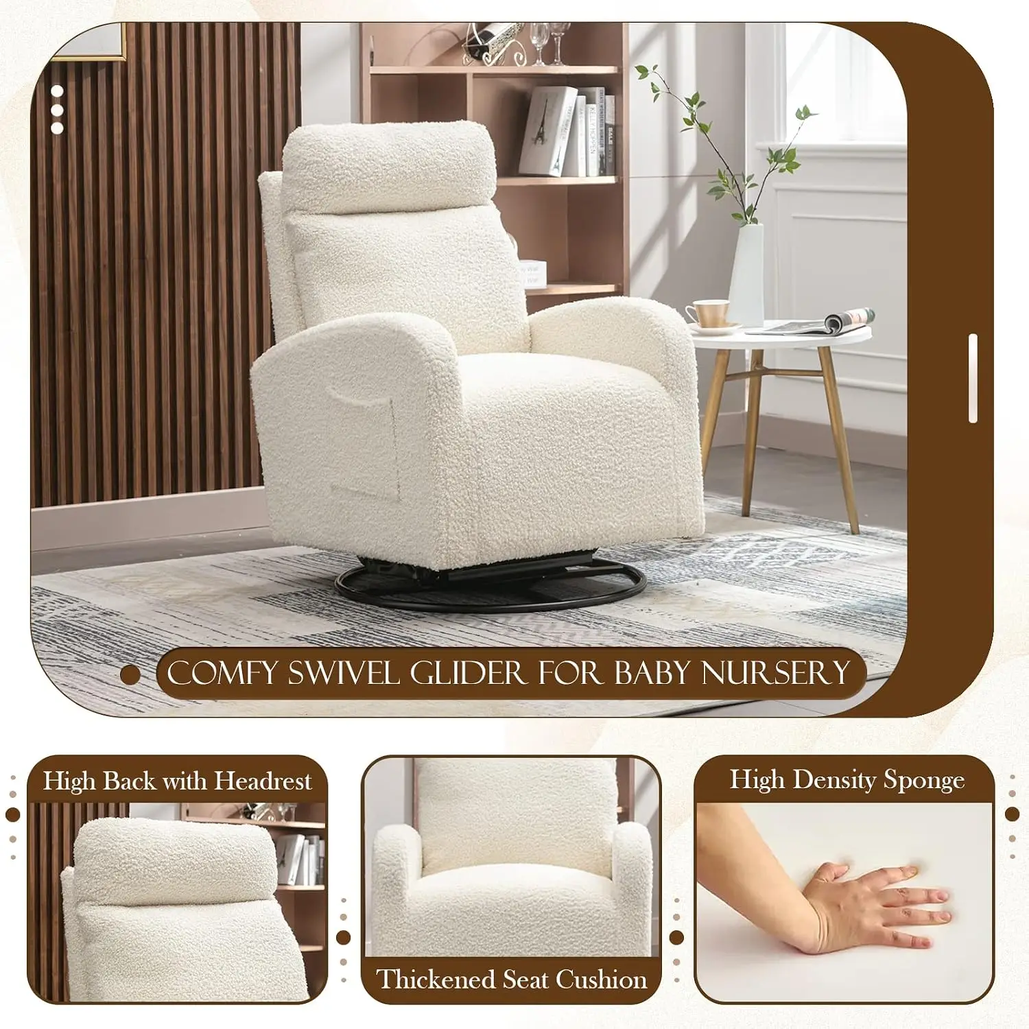 Nowoczesny obrotowy fotel buja – Baby Nursery Rocking Chair recenzja i cena