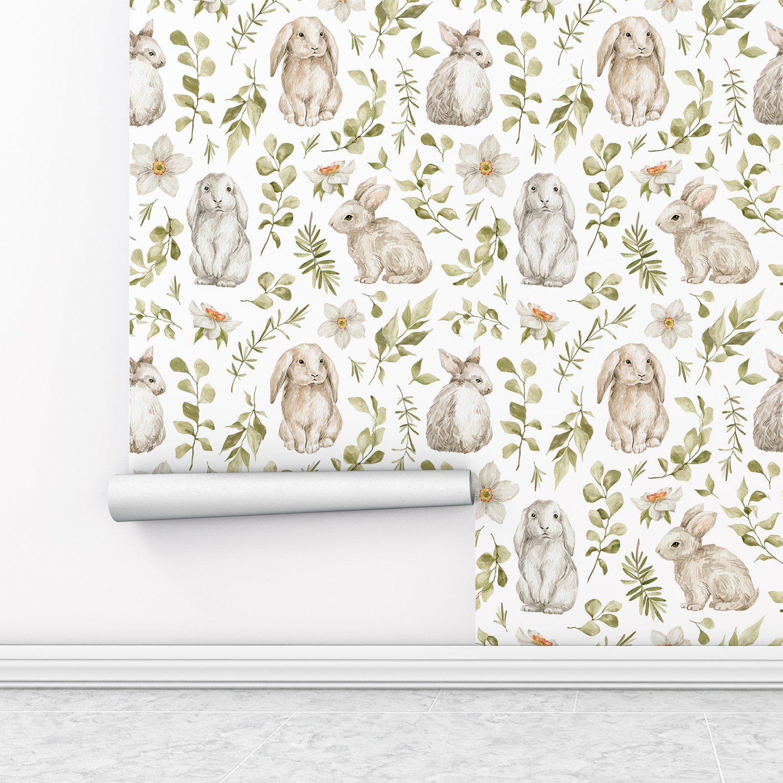 Króliczek tapeta tapeta do pok – Baby Nursery Green recenzja i cena