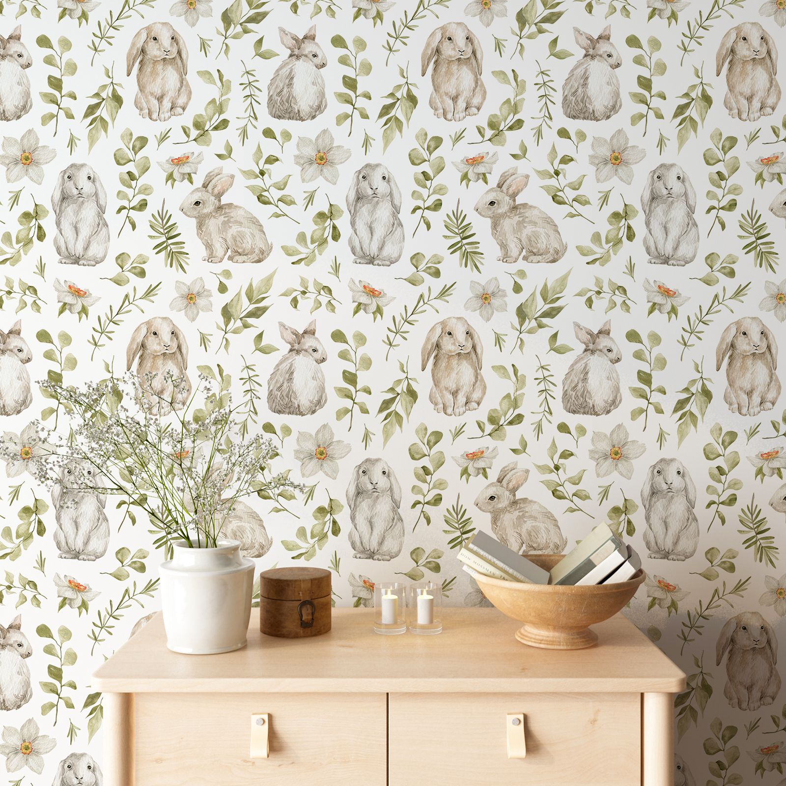 Króliczek tapeta tapeta do pok – Baby Nursery Green recenzja i cena