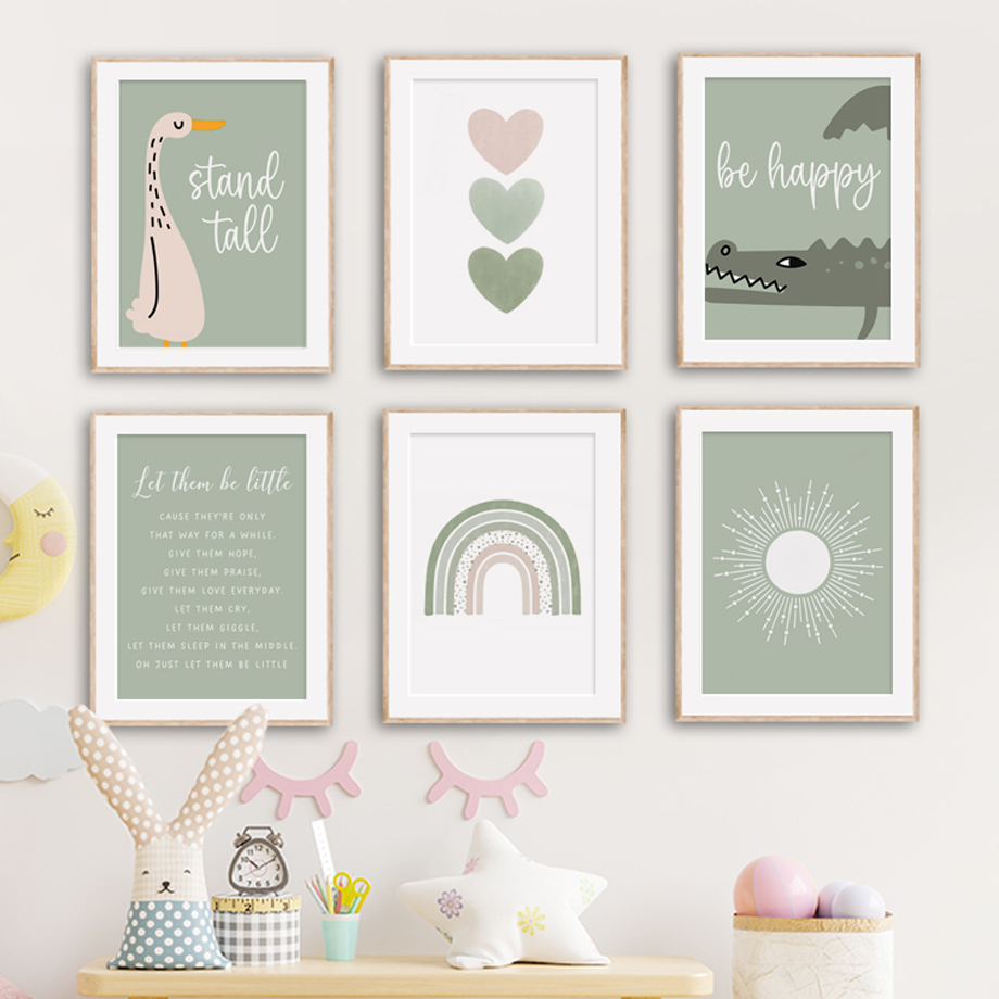 Obraz na płótnie, dekoracja śc – Baby Nursery Green recenzja i cena