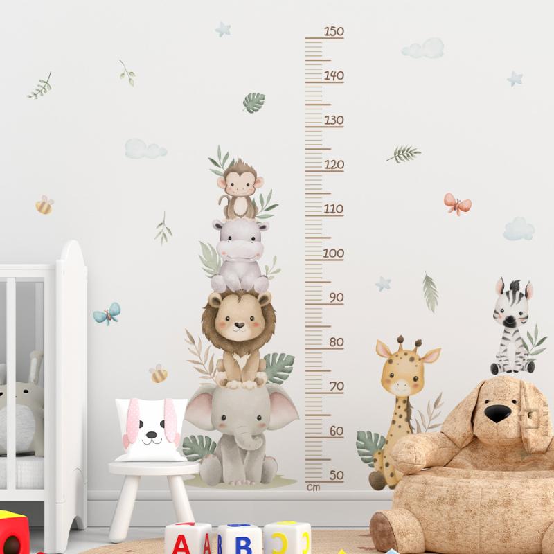 Naklejka z miernikiem wzrostu  – Baby Nursery Jungle Wallpaper recenzja i cena