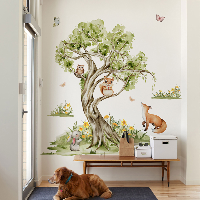 Naklejka Ścienna Akwarelowy La – Baby Nursery Jungle Wallpaper recenzja i cena