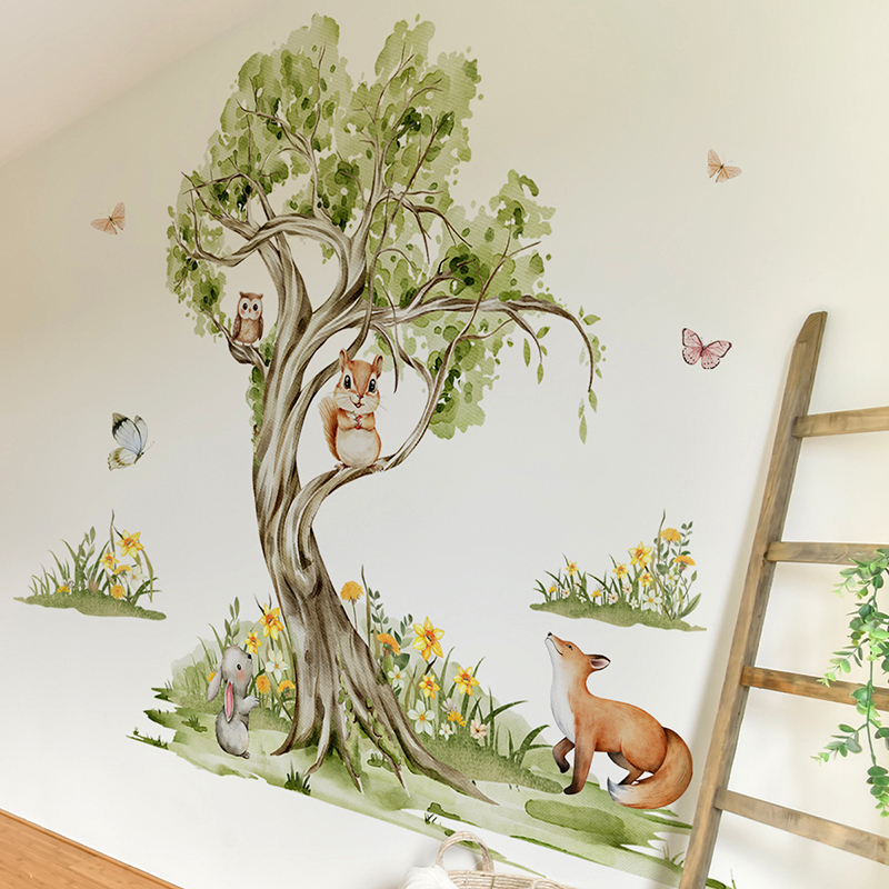 Naklejka Ścienna Akwarelowy La – Baby Nursery Jungle Wallpaper recenzja i cena