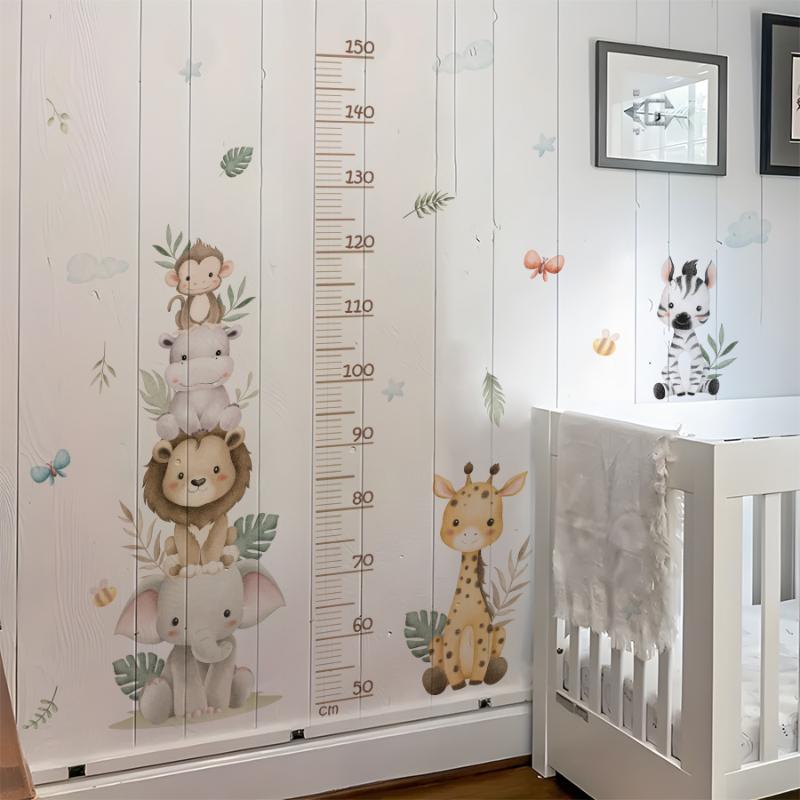 Naklejka z miernikiem wzrostu  – Baby Nursery Jungle Wallpaper recenzja i cena
