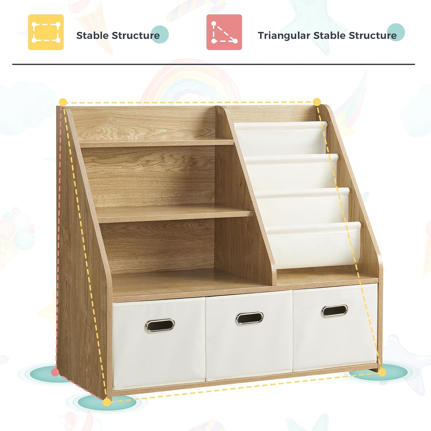 Drewniany regał na książki i z – Baby Nursery Bookshelf recenzja i cena