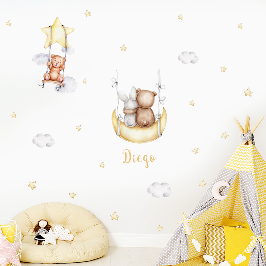 Naklejki ścienne z imieniem dz – Baby Nursery Murals recenzja i cena