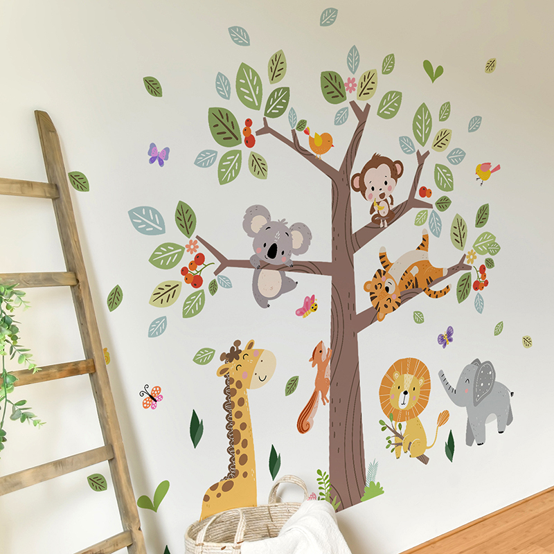 Duża naklejka ścienna z motywe – Baby Nursery Jungle Wallpaper recenzja i cena