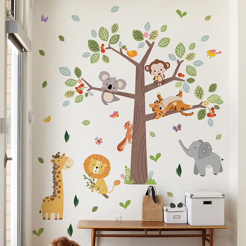 Duża naklejka ścienna z motywe – Baby Nursery Jungle Wallpaper recenzja i cena