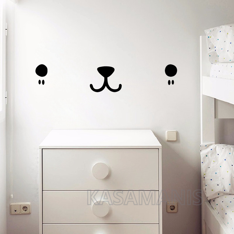 Śliczne twarz Kawaii ścienne a – Baby Nursery Murals recenzja i cena