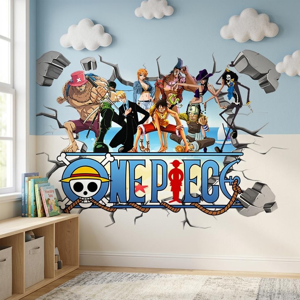 Naklejki ścienne 3D z Luffy z  – Baby Nursery Decals recenzja i cena