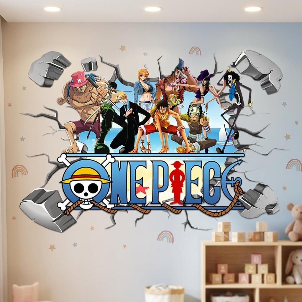 Naklejki ścienne 3D z Luffy z  – Baby Nursery Decals recenzja i cena
