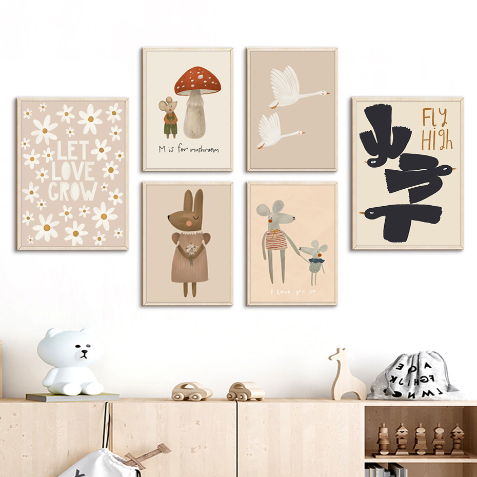 Boho Cartoon Rabbit Mouse Goos – Baby Nursery Needs recenzja i cena