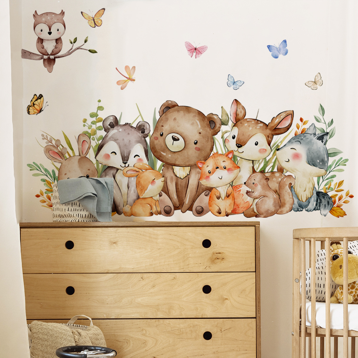 Naklejka ścienna z motywem zwi – Baby Nursery Jungle Wallpaper recenzja i cena