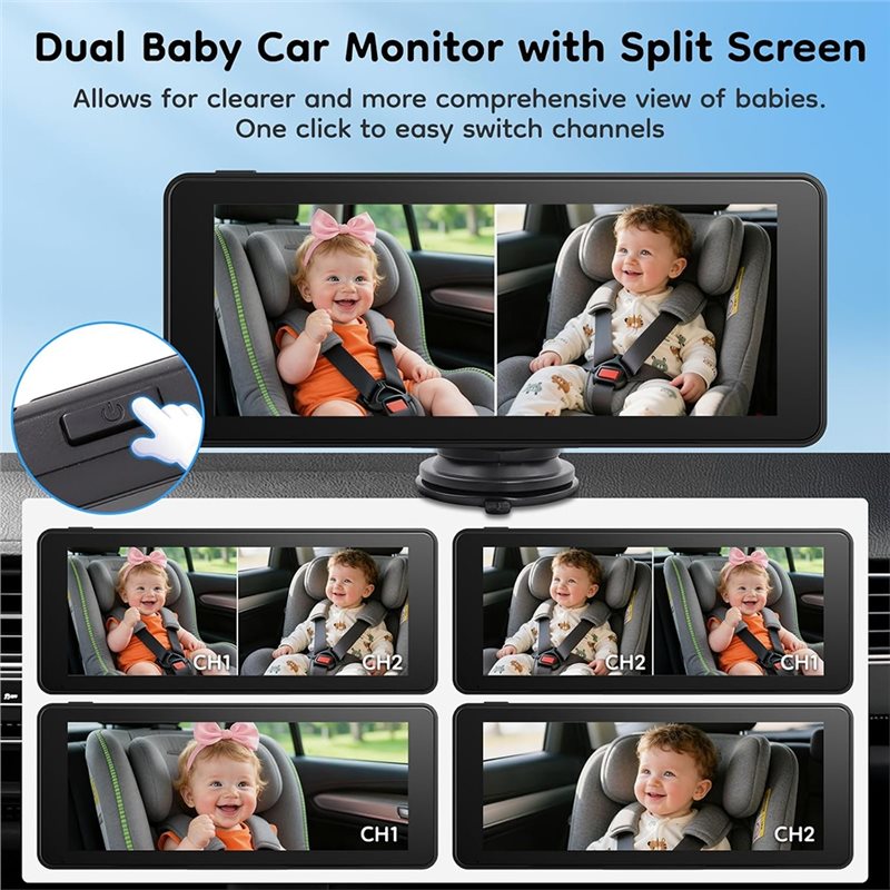 Monitor samochodowy do fotelik – Baby Monitor Split Screen recenzja i cena