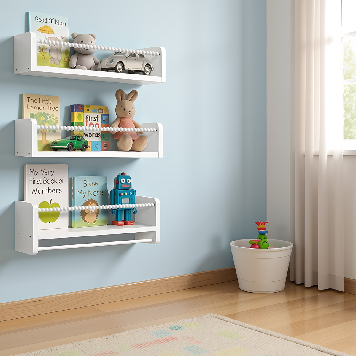 Półki wiszące na książki do po – Baby Nursery Bookshelf recenzja i cena