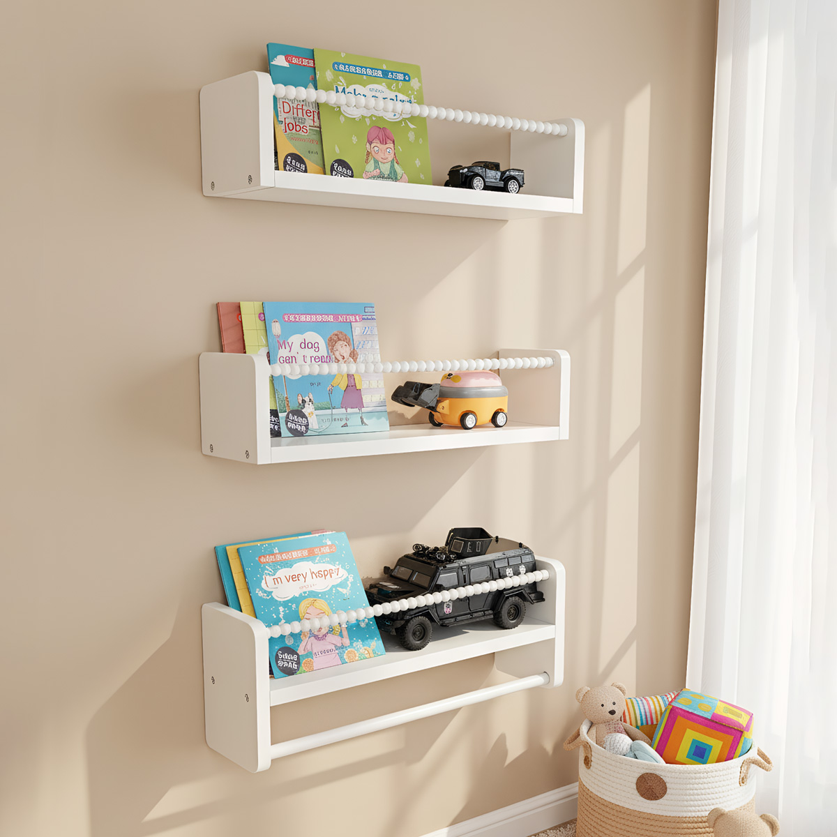 Drewniane półki na książki do  – Baby Nursery Bookshelf recenzja i cena