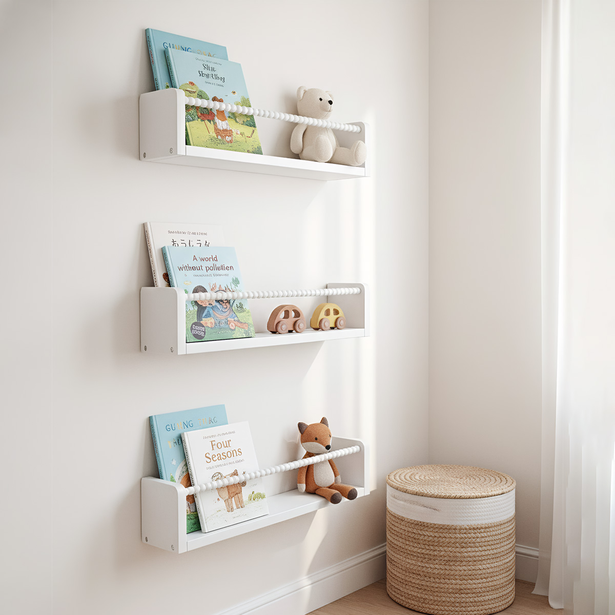Drewniane półki na książki do  – Baby Nursery Bookshelf recenzja i cena