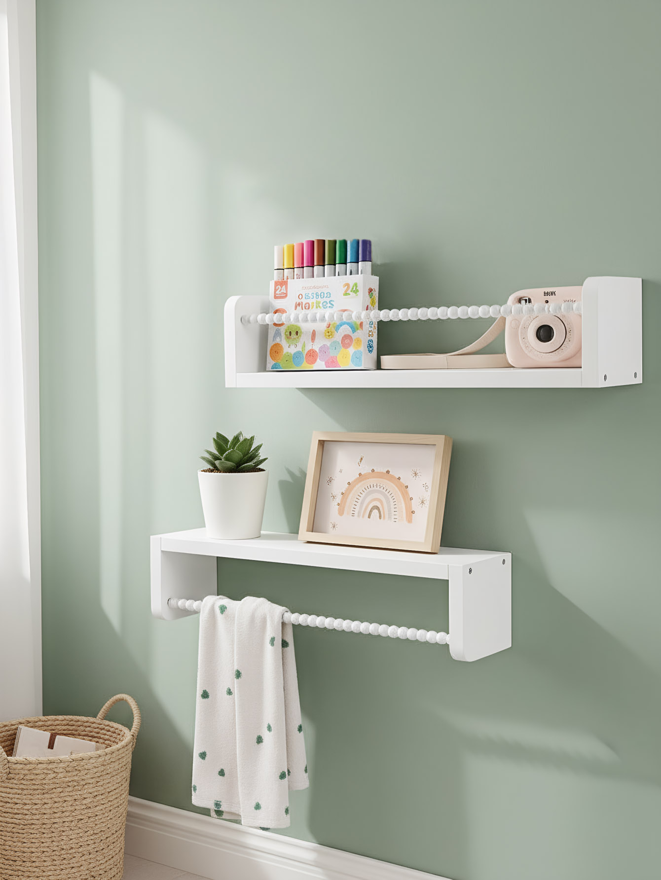 Drewniane półki na książki do  – Baby Nursery Bookshelf recenzja i cena