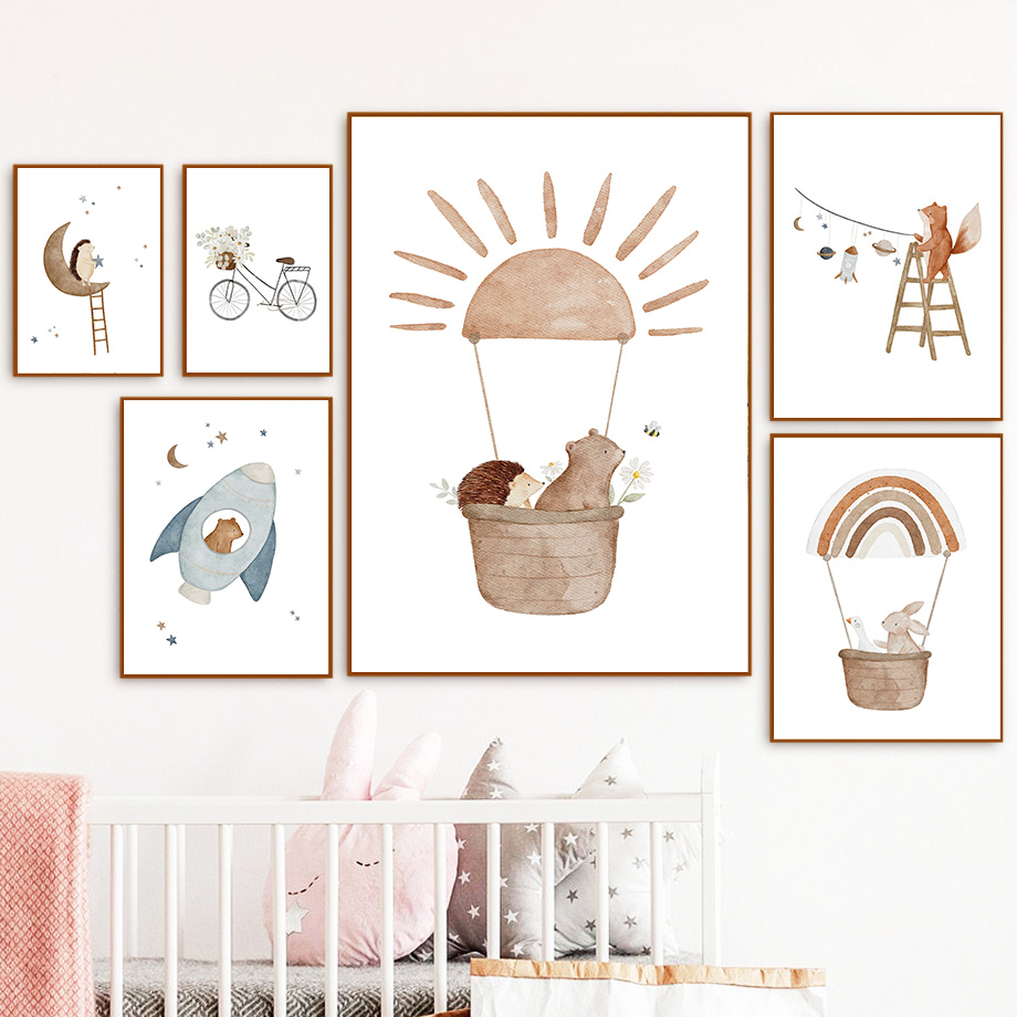 Zwierzęta kreskówkowe Mural ar – Baby Nursery Murals recenzja i cena